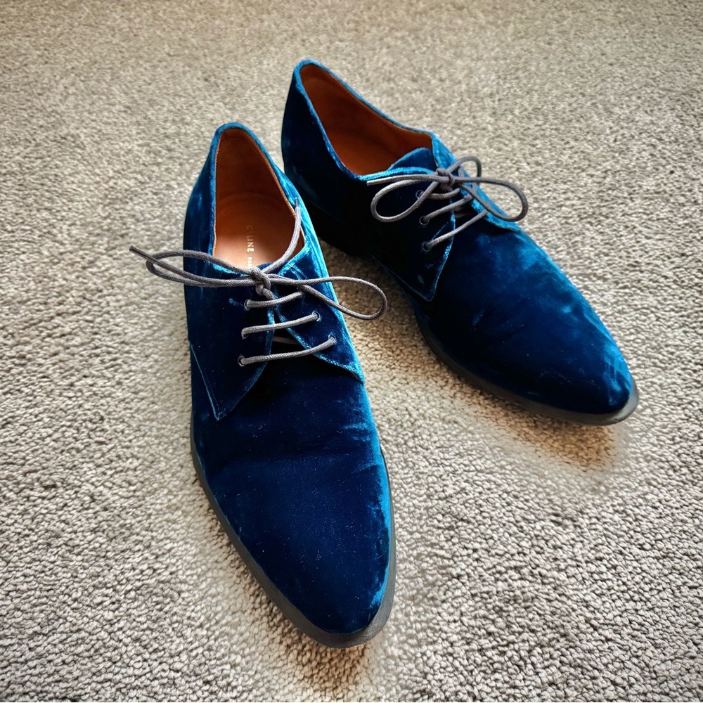 Old Celine Velvet Oxfords